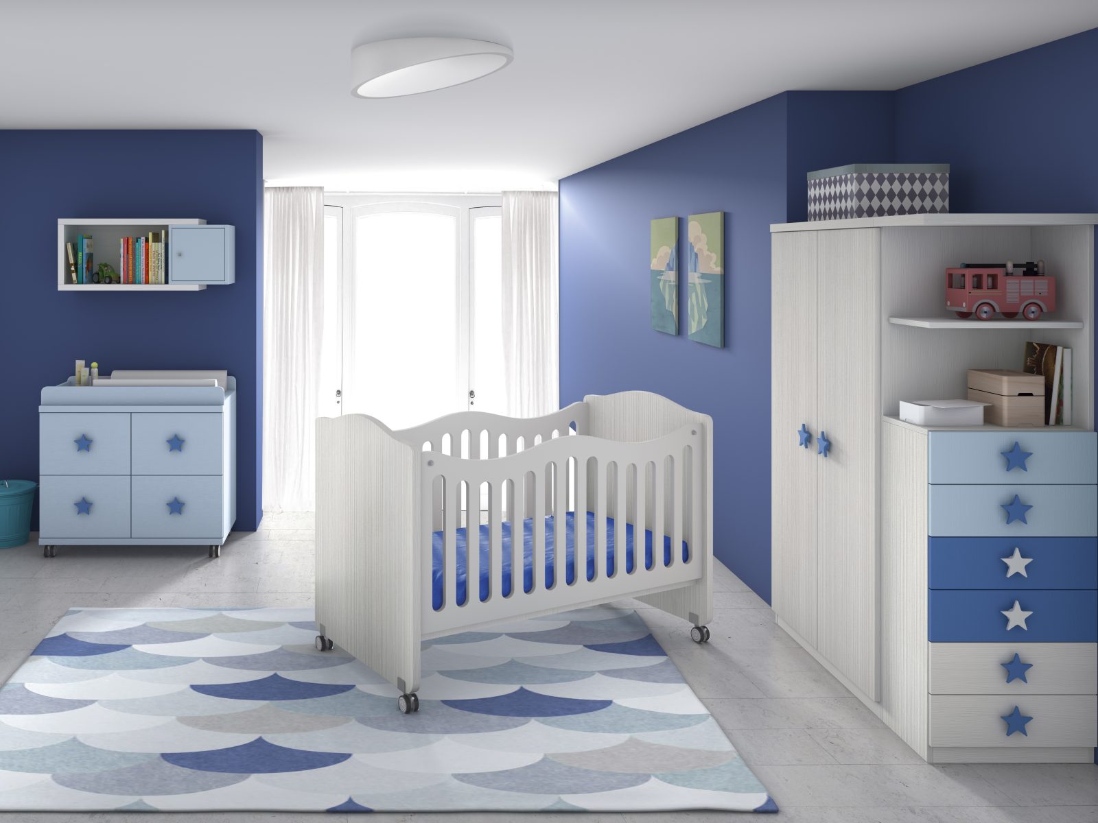 dormitorio para bebé color azul en Valladolid