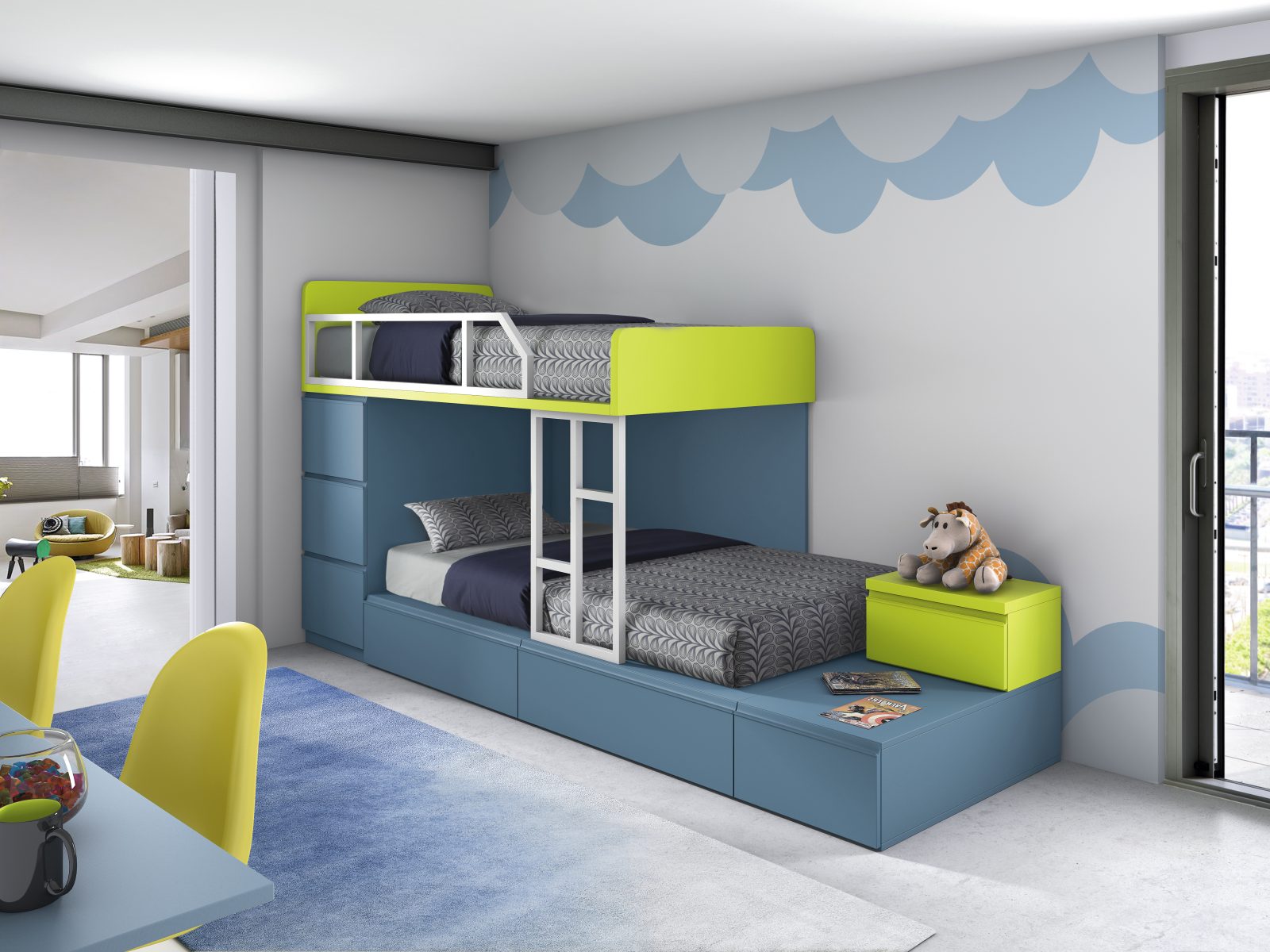 cama infantil original en azul valladolid muebles valsero